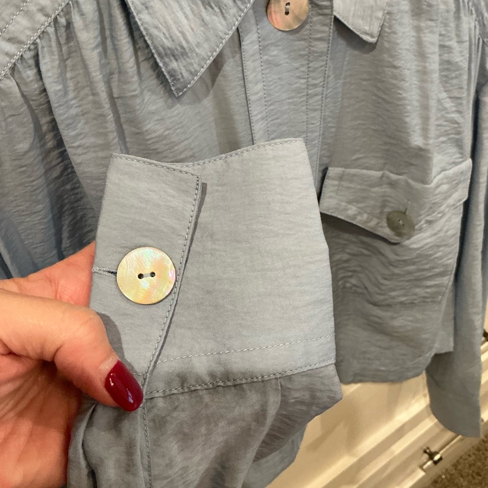 Stockholm Atelier Light Blue Button-Up Top/lightweight shacket, BRAND NEW W/TAGS - Picture 6 of 11